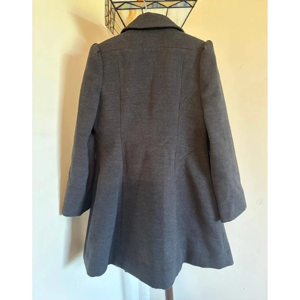 Rothschild Charcoal Grey Wool Blend Double‎ Breasted  girls Coat Ornate 6X
